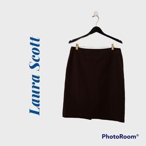 Laura Scott Classic Skirt Size 14 Brown